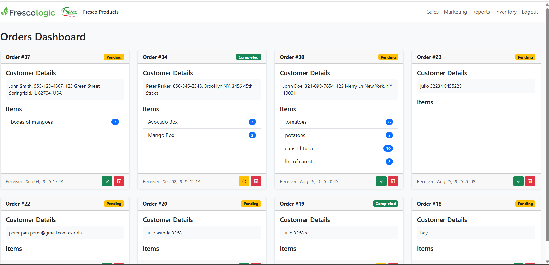 Preview Order Management System